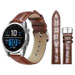 For Garmin Fenix 8/7S/6S/5S 20mm 18mm xDfind Bamboo Texture Pin Buckle Leather Watch Band(Dark Brown)