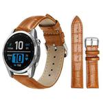 For Garmin Fenix 8/7S/6S/5S 20mm 18mm xDfind Bamboo Texture Pin Buckle Leather Watch Band(Light Brown)