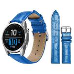 For Garmin Fenix 8/7S/6S/5S 20mm 18mm xDfind Bamboo Texture Pin Buckle Leather Watch Band(Blue)