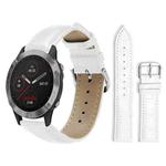 For Garmin Fenix 8/7/6/5 22mm 20mm xDfind Bamboo Texture Pin Buckle Leather Watch Band(White)