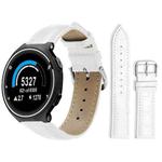 For Garmin Forerunner 220/735/735XT/230/235 20mm xDfind Bamboo Texture Pin Buckle Leather Watch Band(White)