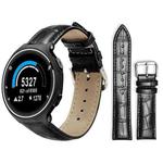 For Garmin Forerunner 220/735/735XT/230/235 20mm xDfind Bamboo Texture Pin Buckle Leather Watch Band(Black)