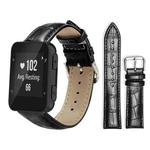 For Garmin Forerunner 35/30/35j 20mm xDfind Bamboo Texture Pin Buckle Leather Watch Band(Black)
