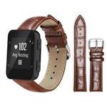 For Garmin Forerunner 35/30/35j 20mm xDfind Bamboo Texture Pin Buckle Leather Watch Band(Dark Brown)