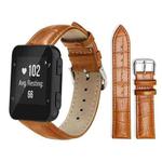 For Garmin Forerunner 35/30/35j 20mm xDfind Bamboo Texture Pin Buckle Leather Watch Band(Light Brown)