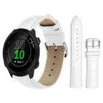 For Garmin Forerunner 45/45S/Swim2 18mm xDfind Bamboo Texture Pin Buckle Leather Watch Band(White)