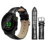 For Garmin Forerunner 45/45S/Swim2 18mm xDfind Bamboo Texture Pin Buckle Leather Watch Band(Black)