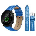 For Garmin Forerunner 45/45S/Swim2 18mm xDfind Bamboo Texture Pin Buckle Leather Watch Band(Blue)