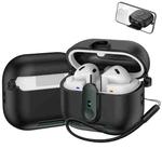 For Samsung Galaxy Buds3 / Buds3 Pro One-piece Holder Wireless Earphones Case with Lanyard(Black Army Green)
