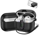For Samsung Galaxy Buds3 / Buds3 Pro One-piece Holder Wireless Earphones Case with Lanyard(Black)