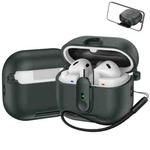 For Samsung Galaxy Buds3 / Buds3 Pro One-piece Holder Wireless Earphones Case with Lanyard(Army Green)