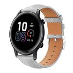 20mm For Honor Watch ES / Magic Watch2 42mm xDfind Flat Head Black Shark Fine Grain Leather Watch Band(Grey)