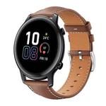 20mm For Honor Watch ES / Magic Watch2 42mm xDfind Flat Head Black Shark Fine Grain Leather Watch Band(Coffee)