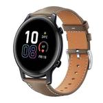 20mm For Honor Watch ES / Magic Watch2 42mm xDfind Flat Head Black Shark Fine Grain Leather Watch Band(Light Grey)