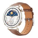 22mm For Huawei Watch GT5/GT5 Pro/4/4 Pro xDfind Flat Head Black Shark Fine Grain Leather Watch Band(Coffee)