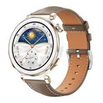 22mm For Huawei Watch GT5/GT5 Pro/4/4 Pro xDfind Flat Head Black Shark Fine Grain Leather Watch Band(Light Grey)
