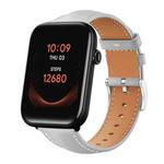 20mm For Ticwatch GTH / E3 / E / 2 xDfind Flat Head Black Shark Fine Grain Leather Watch Band(Grey)