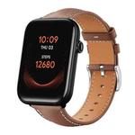 20mm For Ticwatch GTH / E3 / E / 2 xDfind Flat Head Black Shark Fine Grain Leather Watch Band(Coffee)