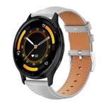 22mm For Garmin Venu 3 / vivoactive4 xDfind Flat Head Black Shark Fine Grain Leather Watch Band(Grey)