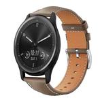 20mm For Garmin GarminMove Sport / vivoactive5/3 xDfind Flat Head Black Shark Fine Grain Leather Watch Band(Light Grey)