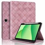 For OPPO Pad SE 11 Rhombus Embossing Leather Tablet Case(Pink)