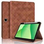 For OPPO Pad SE 11 Rhombus Embossing Leather Tablet Case(Brown)