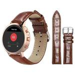 18mm For Fossil Female Sport/Charter HR xDfind Bamboo Texture Pin Buckle Leather Watch Band(Dark Brown)