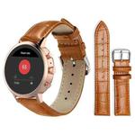 18mm For Fossil Female Sport/Charter HR xDfind Bamboo Texture Pin Buckle Leather Watch Band(Light Brown)