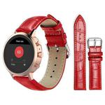 18mm For Fossil Female Sport/Charter HR xDfind Bamboo Texture Pin Buckle Leather Watch Band(Red)