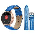 18mm For Fossil Female Sport/Charter HR xDfind Bamboo Texture Pin Buckle Leather Watch Band(Blue)