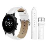 22mm For Fossil Gen 5 Carlyle/Julianna/Garrett xDfind Bamboo Texture Pin Buckle Leather Watch Band(White)