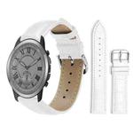 24mm For Fossil Q Machine Hybrid Watch xDfind Bamboo Texture Pin Buckle Leather Watch Band(White)