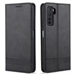 For Huawei Nova 7 SE AZNS Magnetic Calf Texture Horizontal Flip Leather Case with Card Slots & Holder & Wallet(Black)