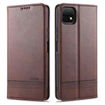For Huawei Enjoy 20 AZNS Magnetic Calf Texture Horizontal Flip Leather Case with Card Slots & Holder & Wallet(Dark Brown)
