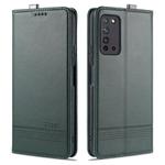 For Huawei Honor X10 AZNS Magnetic Calf Texture Horizontal Flip Leather Case with Card Slots & Holder & Wallet(Dark Green)