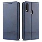 For OPPO A31 / A8 AZNS Magnetic Calf Texture Horizontal Flip Leather Case with Card Slots & Holder & Wallet(Dark Blue)