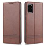 For Samsung Galaxy S20 AZNS Magnetic Calf Texture Horizontal Flip Leather Case with Card Slots & Holder & Wallet(Dark Brown)