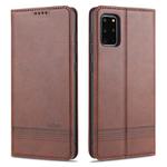 For Samsung Galaxy S20+ AZNS Magnetic Calf Texture Horizontal Flip Leather Case with Card Slots & Holder & Wallet(Dark Brown)