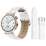 18mm For Huawei GT5/GT4 41mm / OPPO Watch X2 Mini xDfind Bamboo Texture Pin Buckle Leather Watch Band(White)