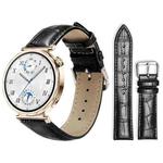 18mm For Huawei GT5/GT4 41mm / OPPO Watch X2 Mini xDfind Bamboo Texture Pin Buckle Leather Watch Band(Black)