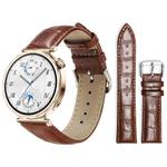 18mm For Huawei GT5/GT4 41mm / OPPO Watch X2 Mini xDfind Bamboo Texture Pin Buckle Leather Watch Band(Dark Brown)