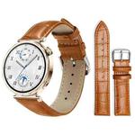 18mm For Huawei GT5/GT4 41mm / OPPO Watch X2 Mini xDfind Bamboo Texture Pin Buckle Leather Watch Band(Light Brown)