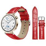 18mm For Huawei GT5/GT4 41mm / OPPO Watch X2 Mini xDfind Bamboo Texture Pin Buckle Leather Watch Band(Red)
