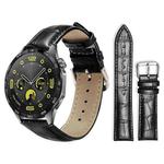20mm For Huawei Watch GT 4 / GT 3 / GT 2 xDfind Bamboo Texture Pin Buckle Leather Watch Band(Black)