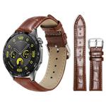 20mm For Huawei Watch GT 4 / GT 3 / GT 2 xDfind Bamboo Texture Pin Buckle Leather Watch Band(Dark Brown)