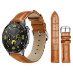 20mm For Huawei Watch GT 4 / GT 3 / GT 2 xDfind Bamboo Texture Pin Buckle Leather Watch Band(Light Brown)