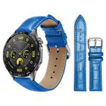 20mm For Huawei Watch GT 4 / GT 3 / GT 2 xDfind Bamboo Texture Pin Buckle Leather Watch Band(Blue)