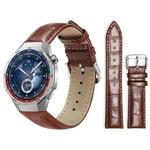 22mm For Huawei Watch GT5/GT5 Pro/4/4 Pro xDfind Bamboo Texture Pin Buckle Leather Watch Band(Dark Brown)