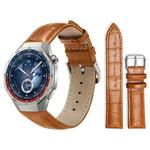 22mm For Huawei Watch GT5/GT5 Pro/4/4 Pro xDfind Bamboo Texture Pin Buckle Leather Watch Band(Light Brown)