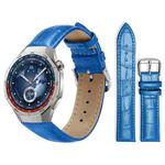 22mm For Huawei Watch GT5/GT5 Pro/4/4 Pro xDfind Bamboo Texture Pin Buckle Leather Watch Band(Blue)